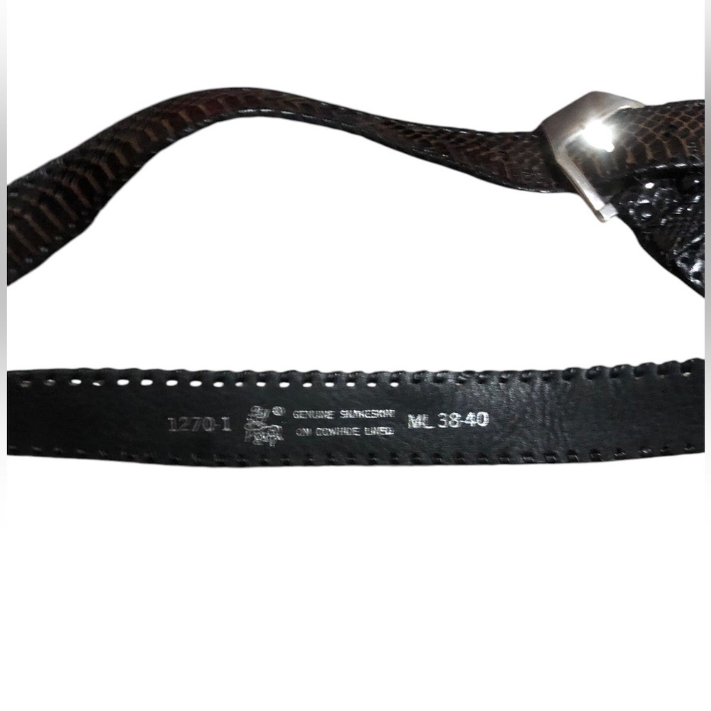 Men's Genuine snakeskin on cowhide Lined Belt. - Picture 2 of 5